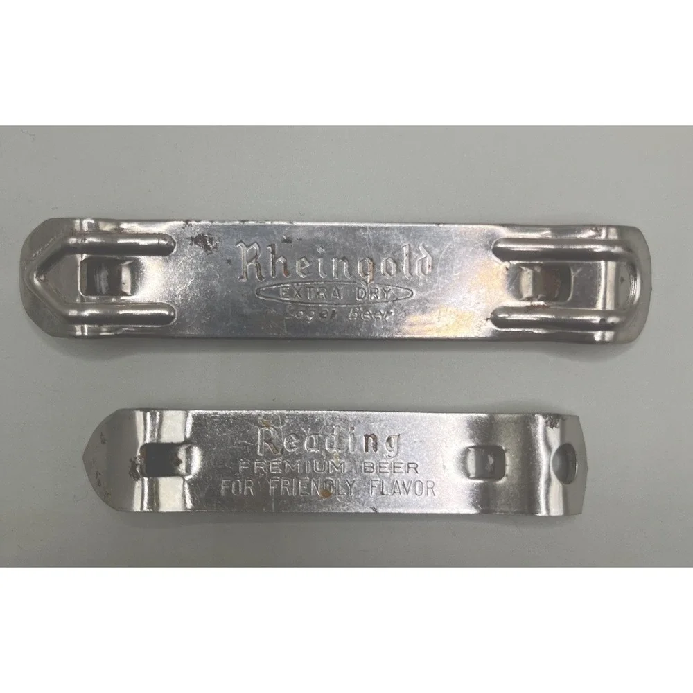 VTG Rheingold & Reading Beer Can Bottle Openers Flat Top Church‎ Key Breweriana